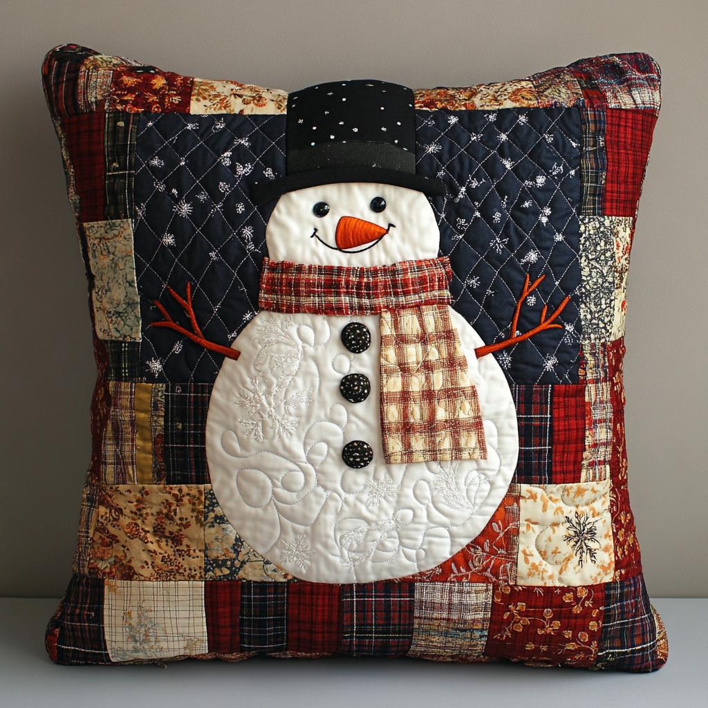 Christmas Snowman TAI130824223 Quilted Pillow Case