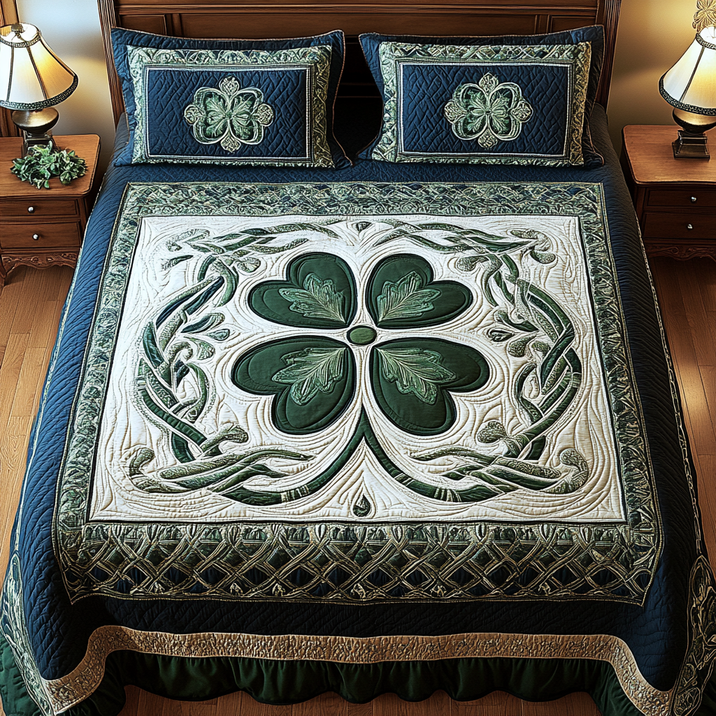 Celtic Shamrock TAI101224472 Quilt Bedding Set