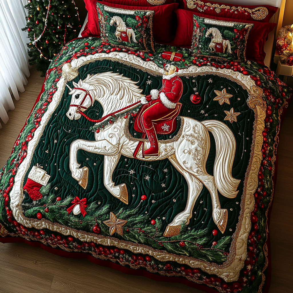 Majestic White Horse TAI101224376 Quilt Bedding Set