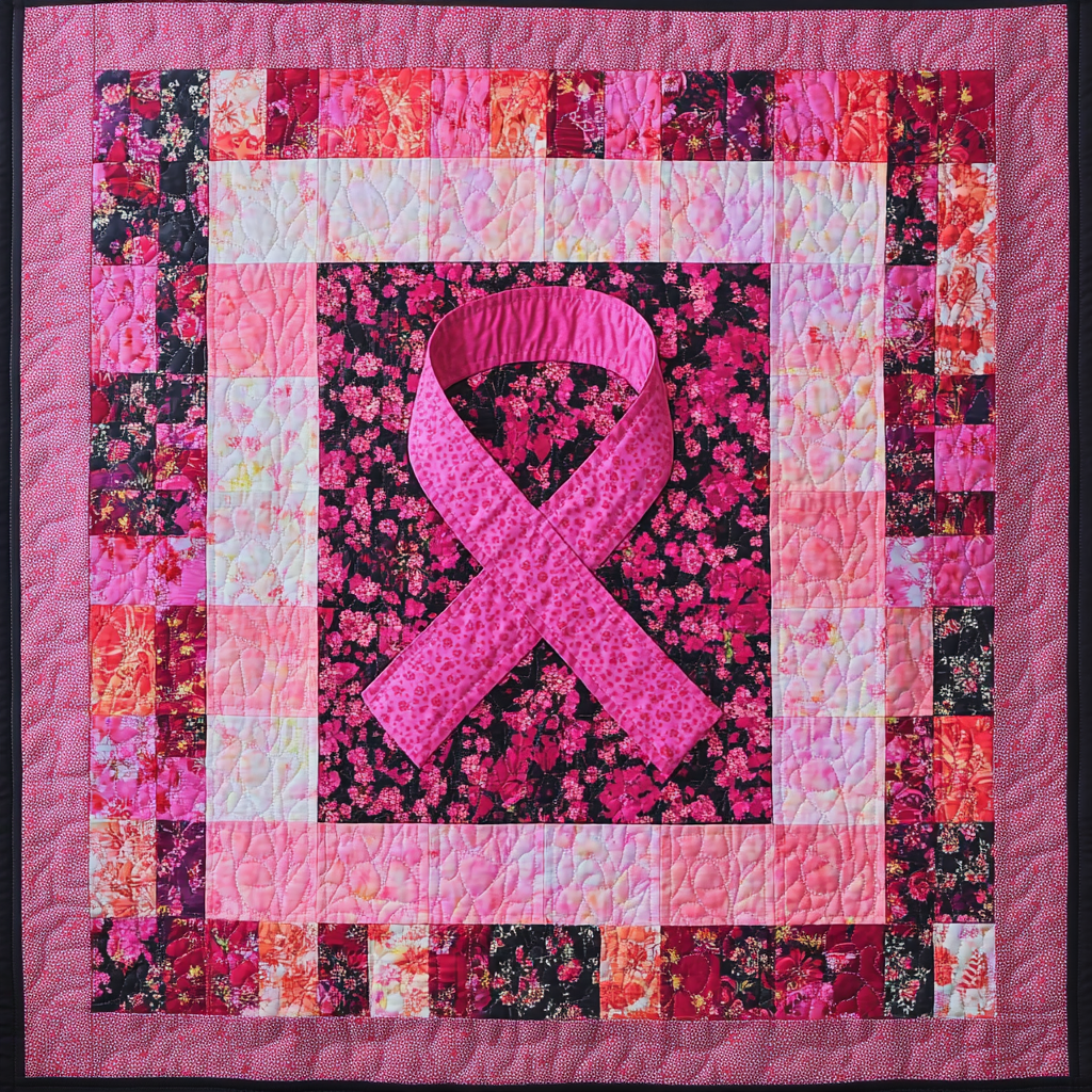 Breast Cancer Ribbon TAI101224187 Quilt Blanket