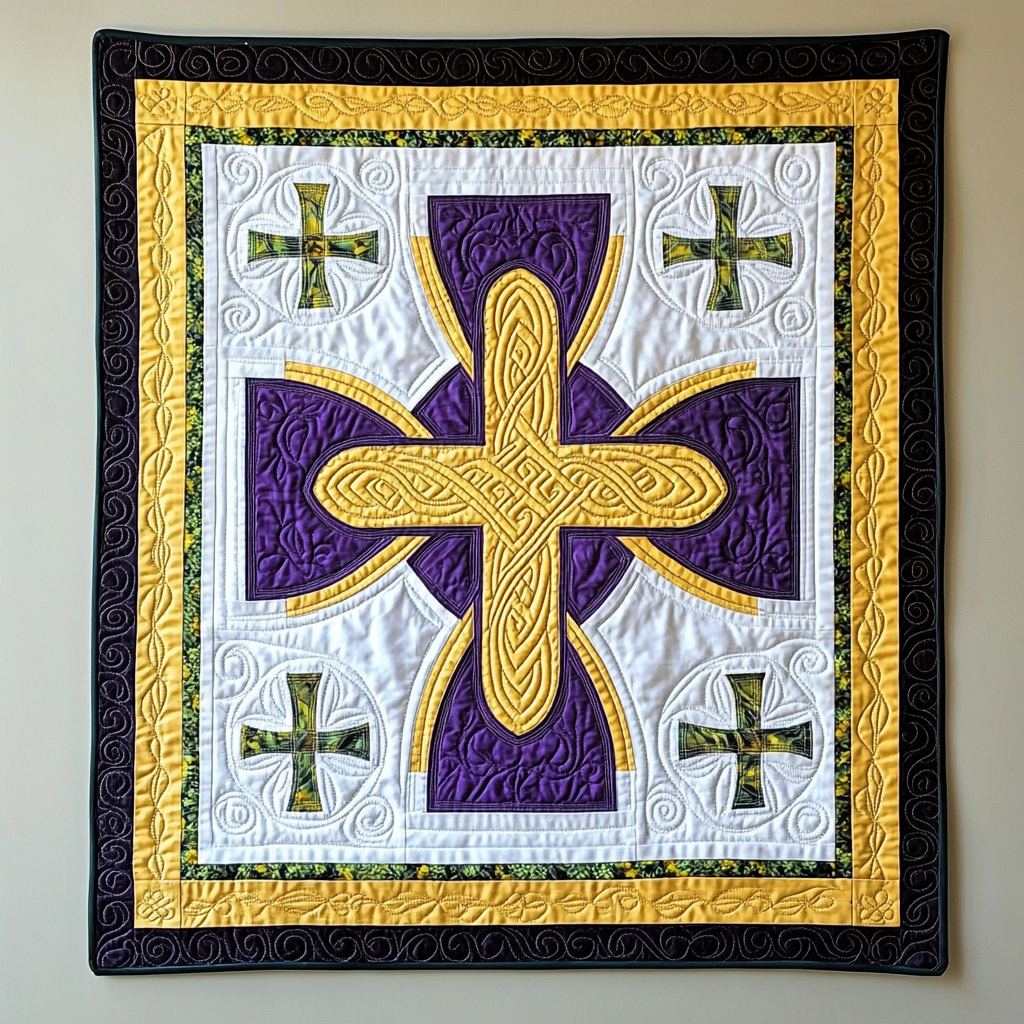 Celtic Christian Cross DAI231124050 Quilt Blanket