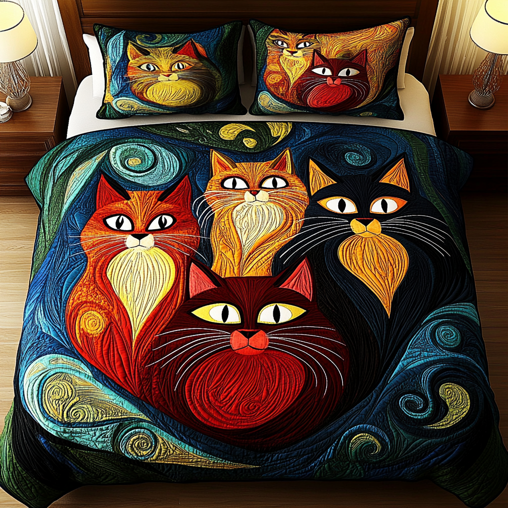 Cats TAI201124204 Quilt Bedding Set