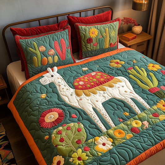 Cactus Llama DAI101224011 Quilt Bedding Set