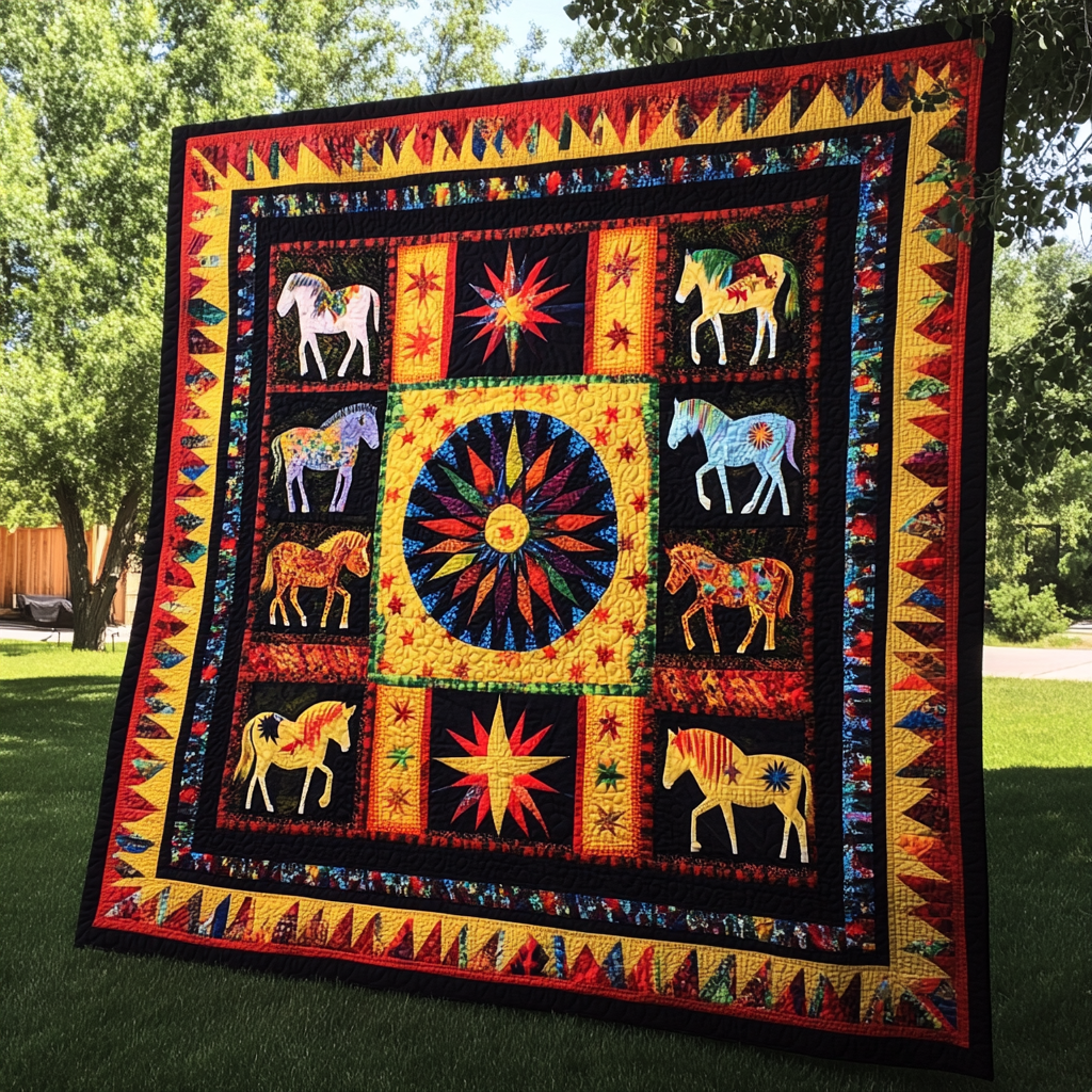 Native Horse TAI041024478 Quilt Blanket