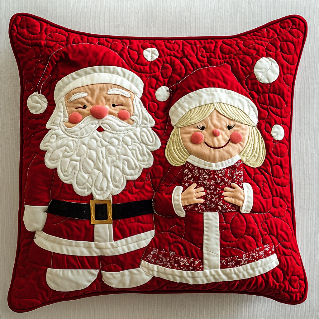 Mr And Mrs Claus DAI111124587 Quilted Pillow Case