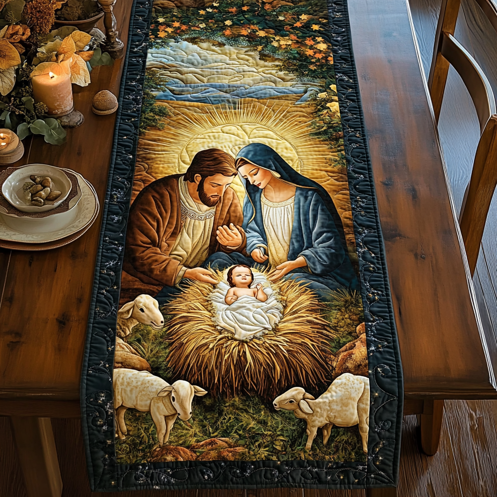 Nativity TAI041024265 Quilted Table Runner