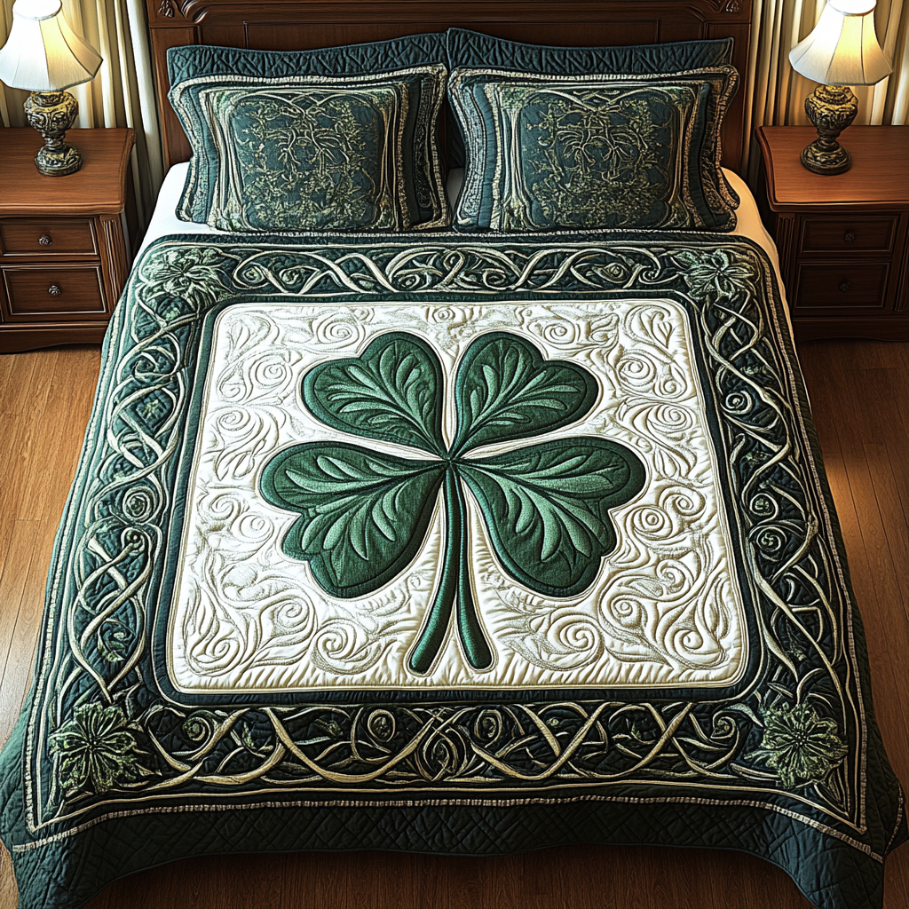 Celtic Shamrock TAI101224471 Quilt Bedding Set