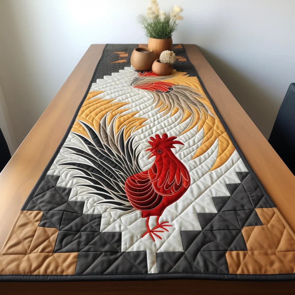 Rooster TAI07122330 Quilted Table Runner