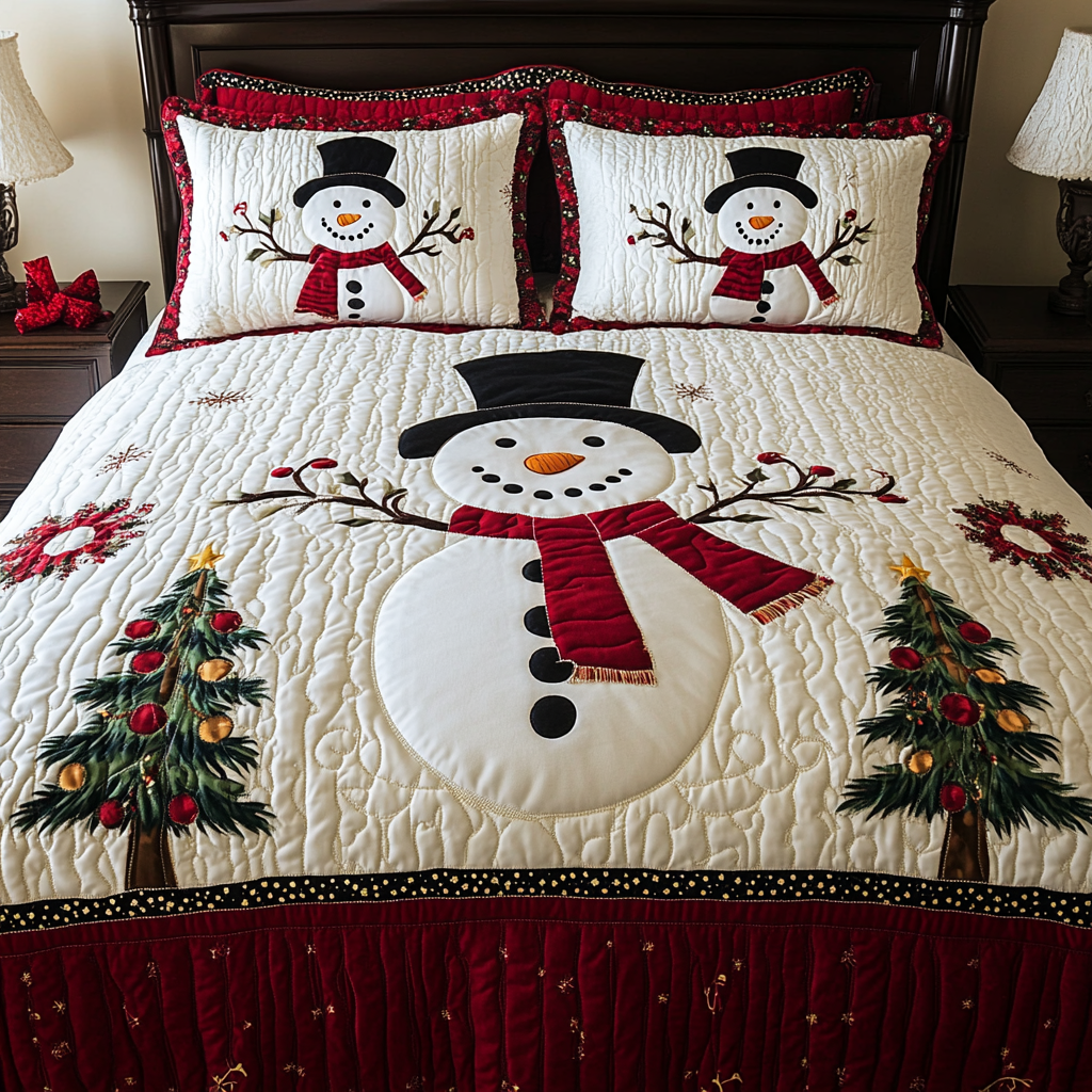 Christmas Snowman TAI201124041 Quilt Bedding Set