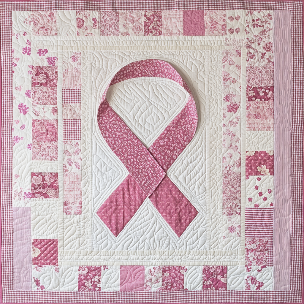 Breast Cancer Ribbon TAI101224133 Quilt Blanket