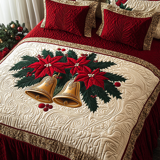 Christmas Poinsettia Bell TAI141124114 Quilt Bedding Set