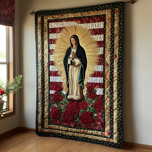 Patriotic Mother Mary DAI141124529 Quilt Blanket