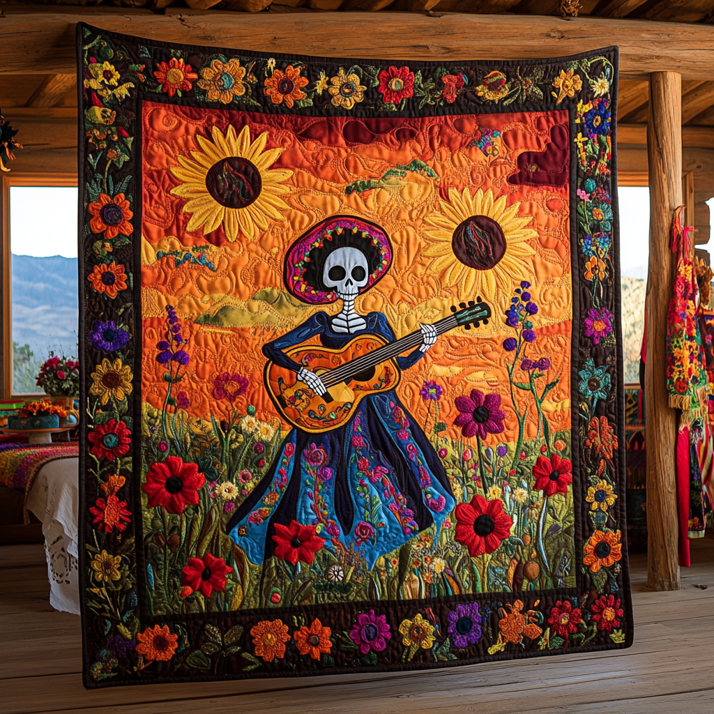 Catrina Guitarist DAI241224344 Quilt Blanket