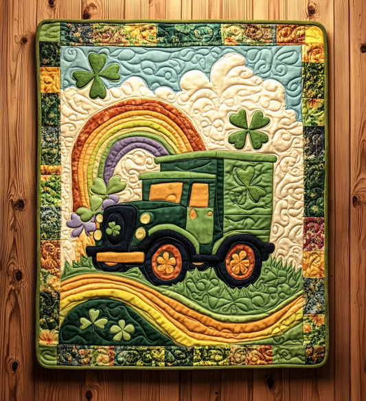 St Patrick's Day Truck DAI241224466 Quilt Blanket