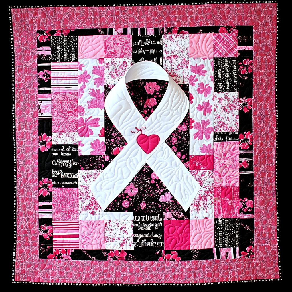 Breast Cancer Ribbon TAI101224139 Quilt Blanket