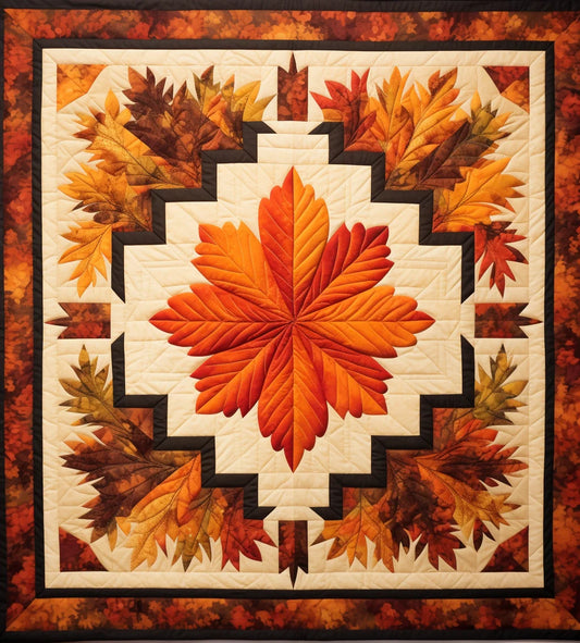 Log Cabin Autumn Leaves BL91123104 Quilt Blanket