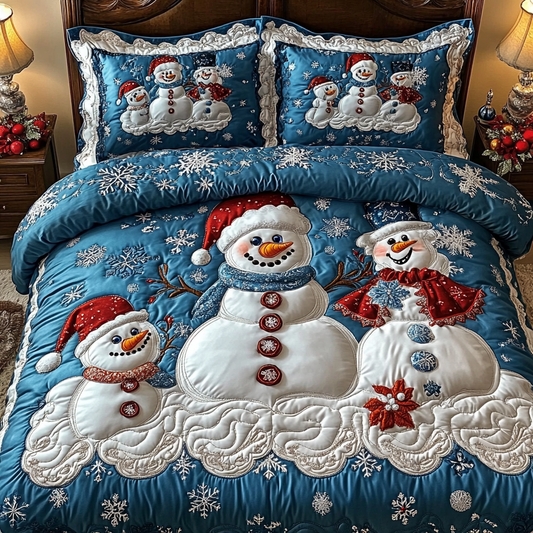 Christmas Snowman TAI101224520 Quilt Bedding Set