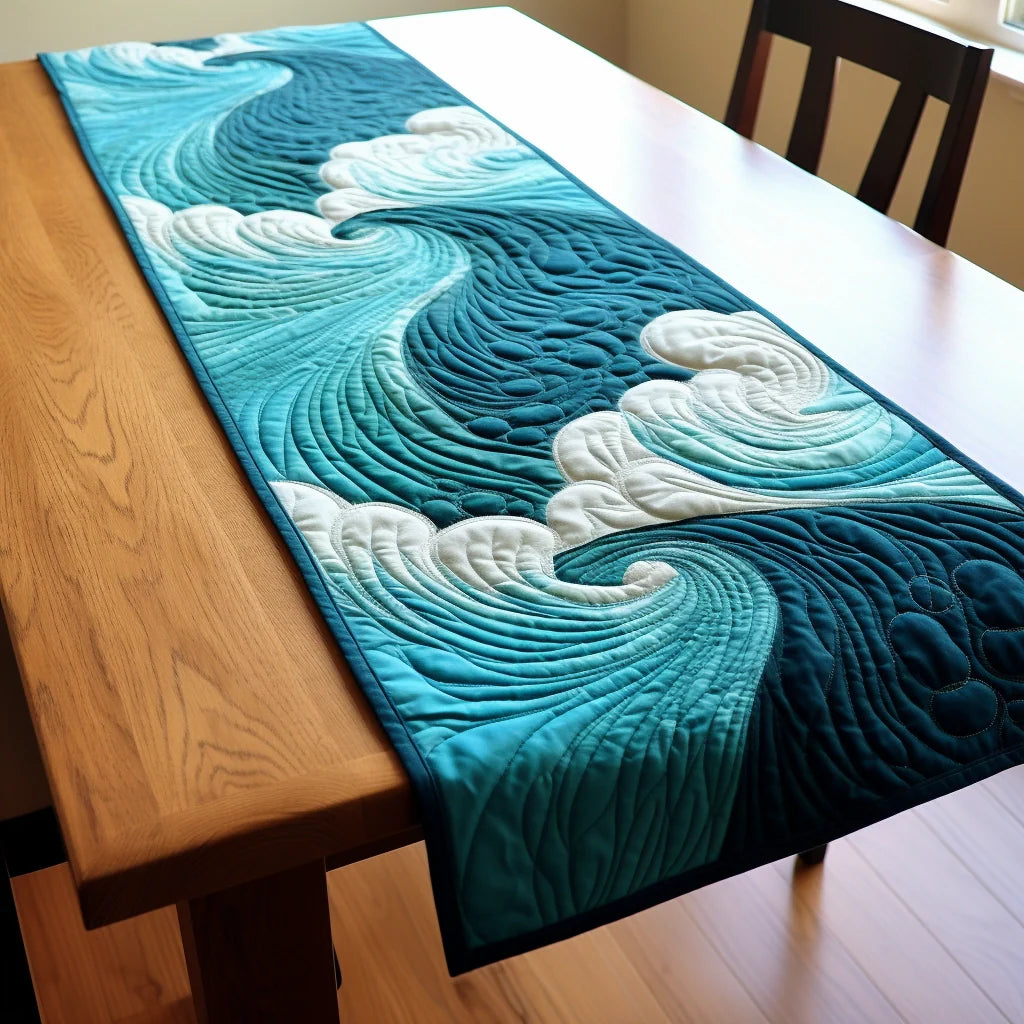 Sea Wave TAI261223082 Quilted Table Runner