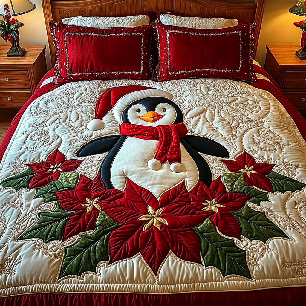 Christmas Penguin TAI201124321 Quilt Bedding Set