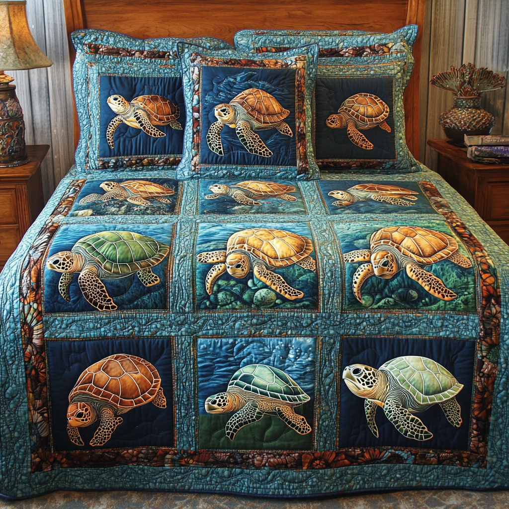 Sea Turtle TAI141124142 Quilt Bedding Set