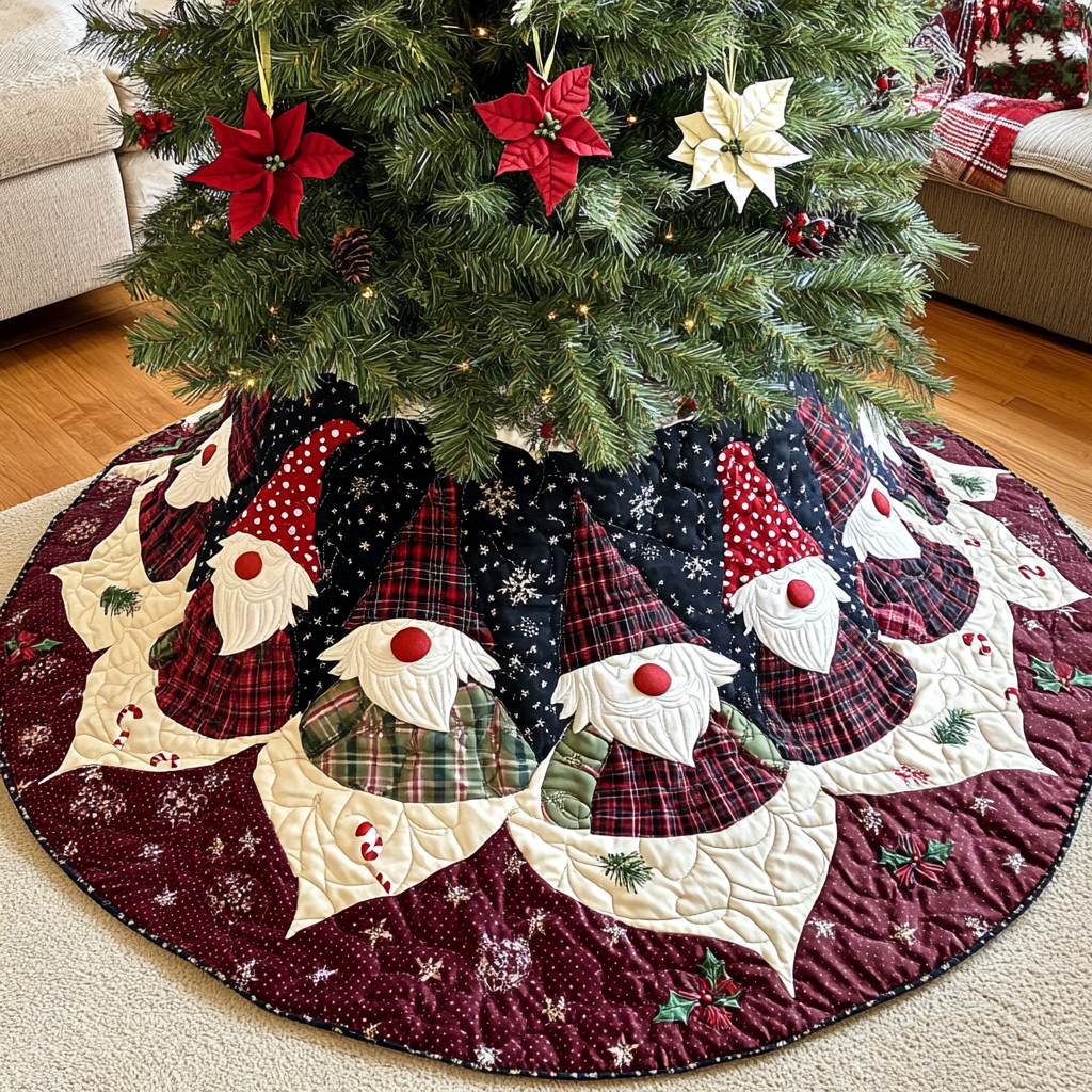 Christmas Gnome TAI021024103 Quilted Tree Skirt