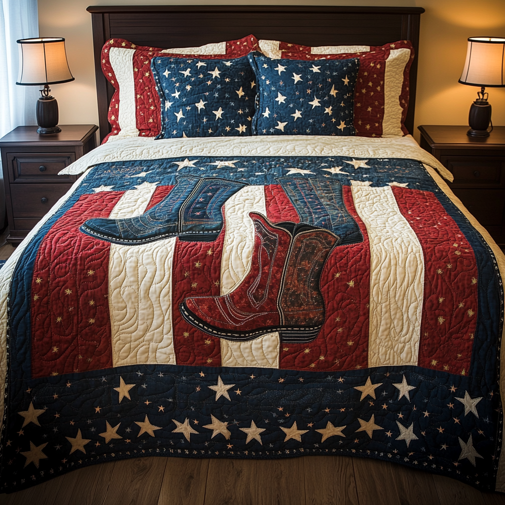 Patriotic Cowboy Boots DAI280824276 Quilt Bedding Set