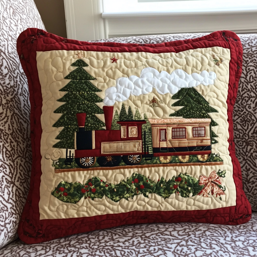 Christmas Train DAI111124571 Quilted Pillow Case