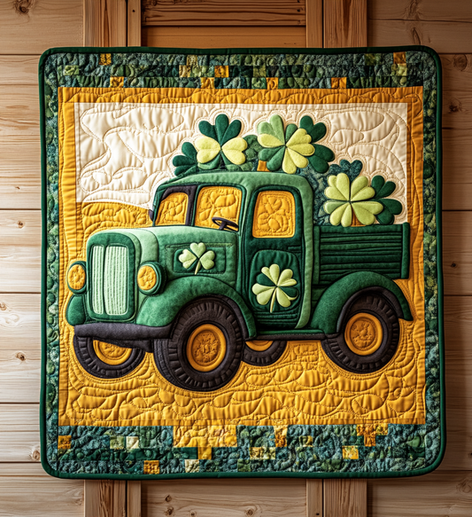 St Patrick's Day Truck DAI241224462 Quilt Blanket