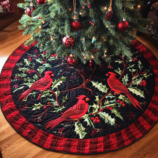 Christmas Cardinal TAI091024285 Quilted Tree Skirt