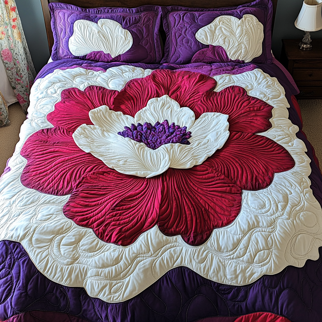 Purple Flower TAI181024114 Quilt Bedding Set