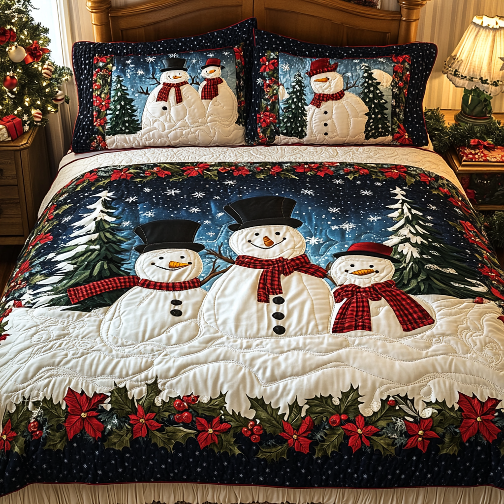 Christmas Snowman TAI141124228 Quilt Bedding Set