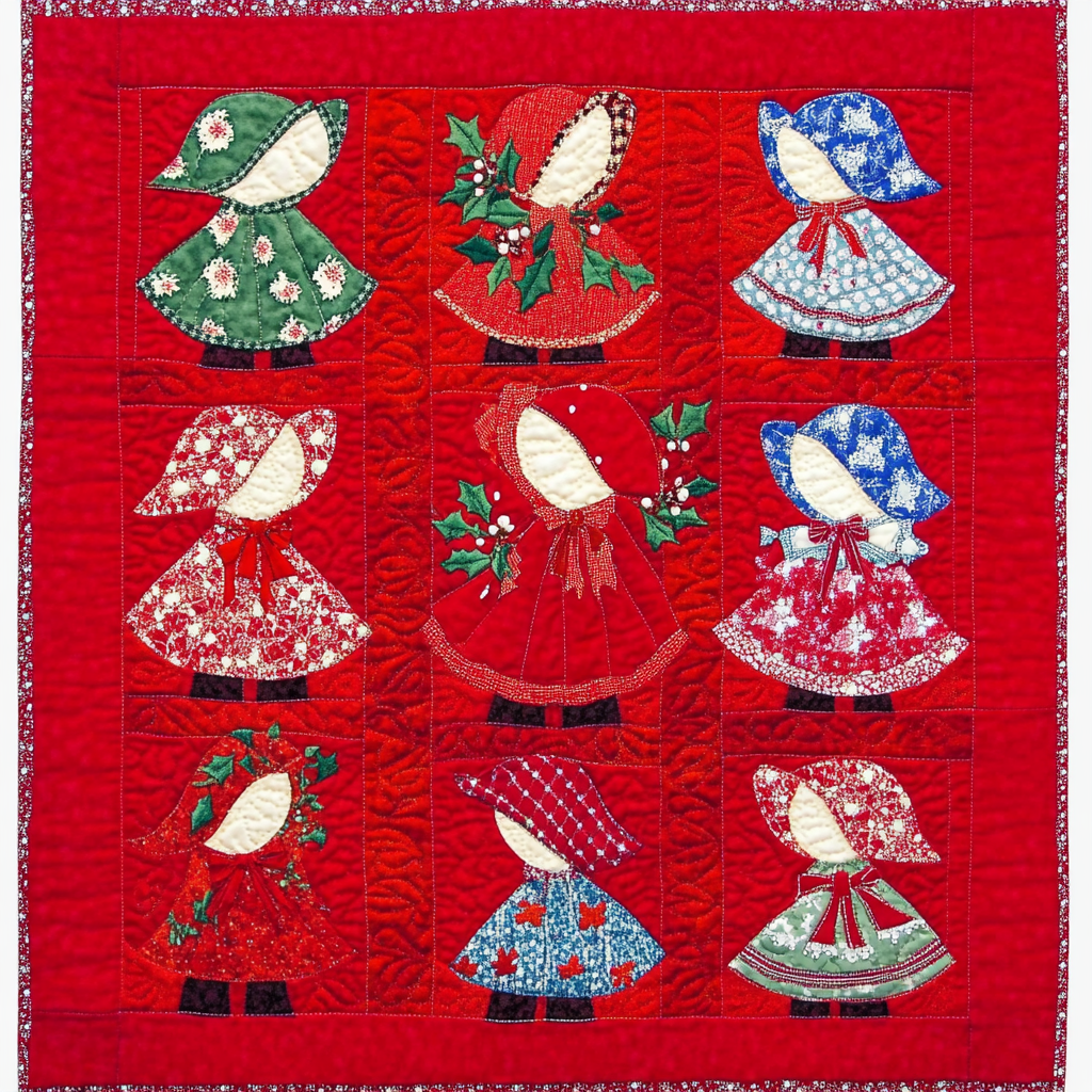 Christmas Sunbonnet Sue DAI111124446 Quilt Blanket