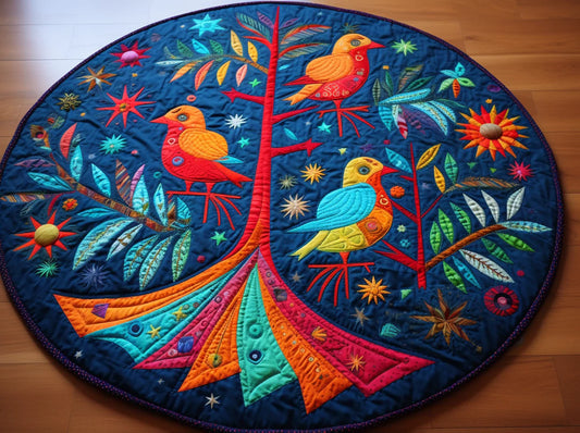 Bird TAI221223041 Quilted Round Mat