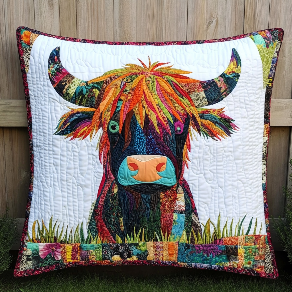 Highland Cow DAI111124545 Quilted Pillow Case