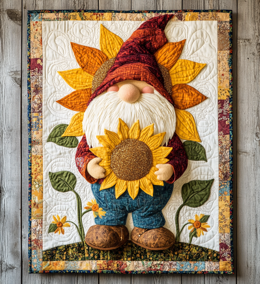 Sunflower Gnome DAI241224479 Quilt Blanket