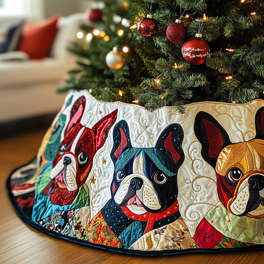 French Bulldog TAI041024181 Quilted Tree Skirt