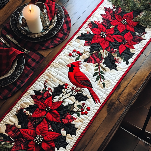 Christmas Cardinal TAI091024406 Quilted Table Runner