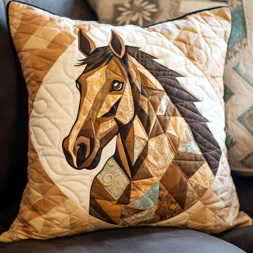 Horse TAI020324273 Quilted Pillow Case