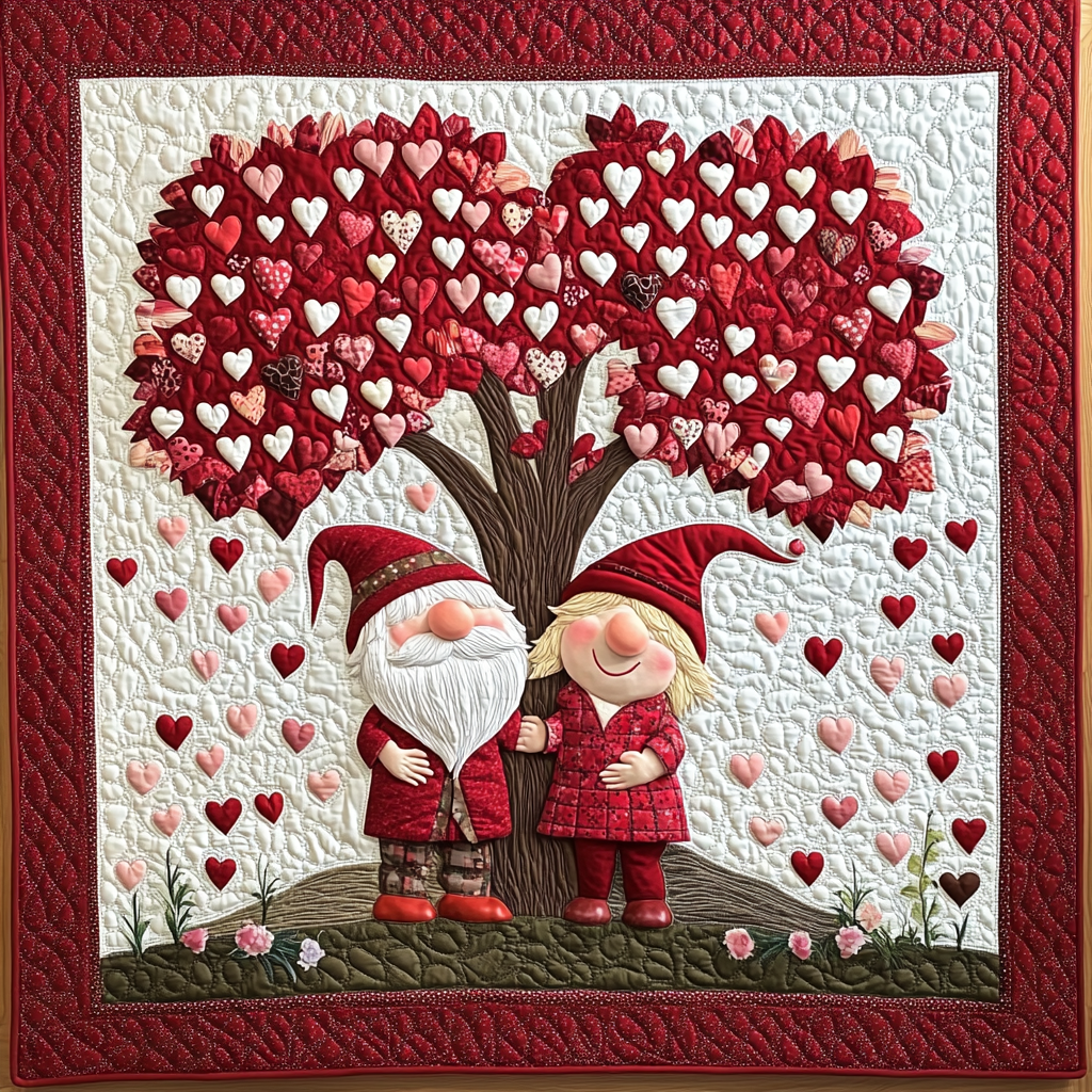 Valentine Gnome DAI241224298 Quilt Blanket