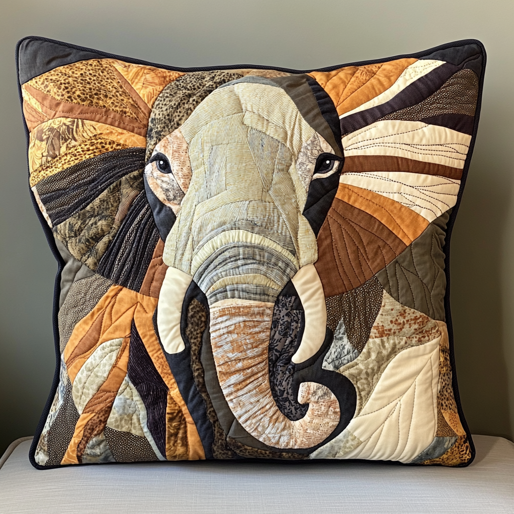 Elephant TAI181024409 Quilted Pillow Case