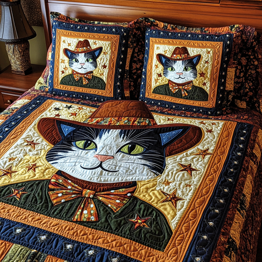 Cowboy Cat DAI241224225 Quilt Bedding Set