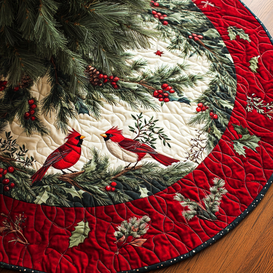 Christmas Cardinal TAI021024100 Quilted Tree Skirt