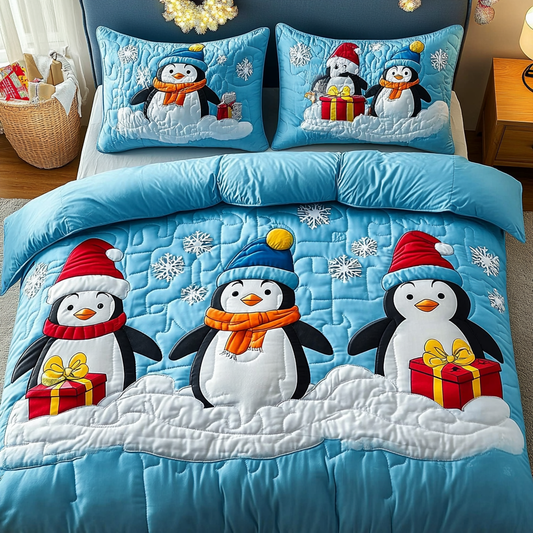 Christmas Penguin TAI201124319 Quilt Bedding Set