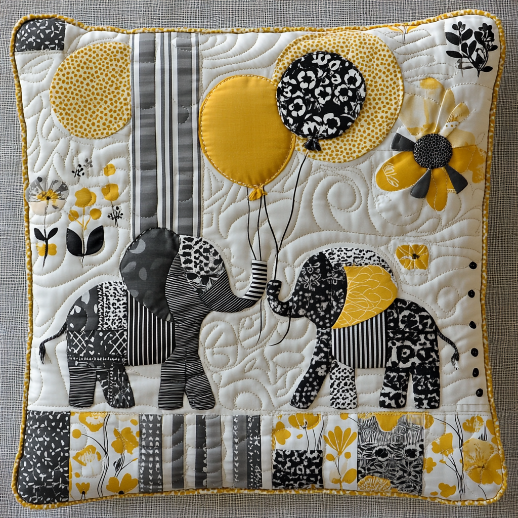 Elephant TAI181024420 Quilted Pillow Case