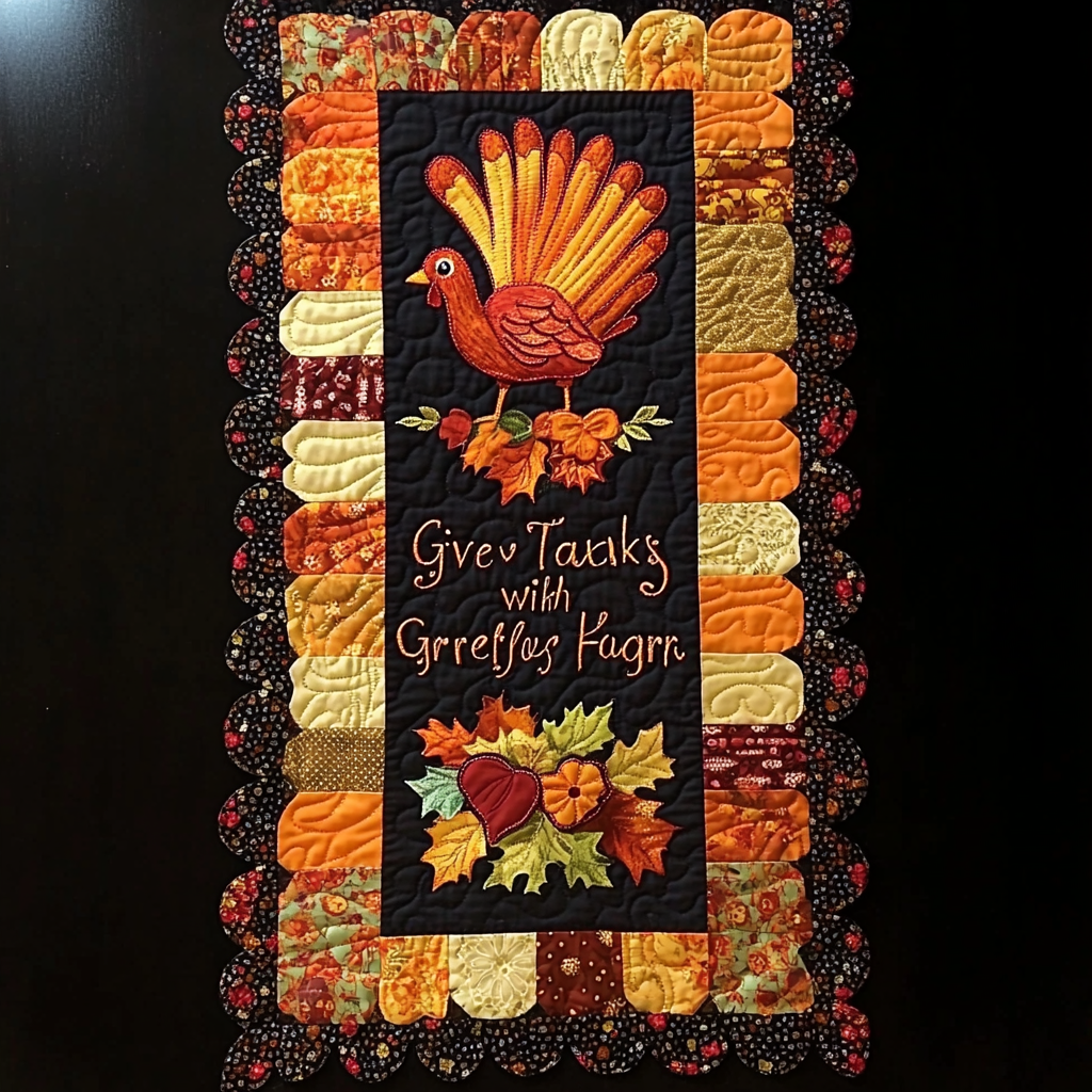 Thank Giving Turkey TAI121024023 Quilted Table Runner