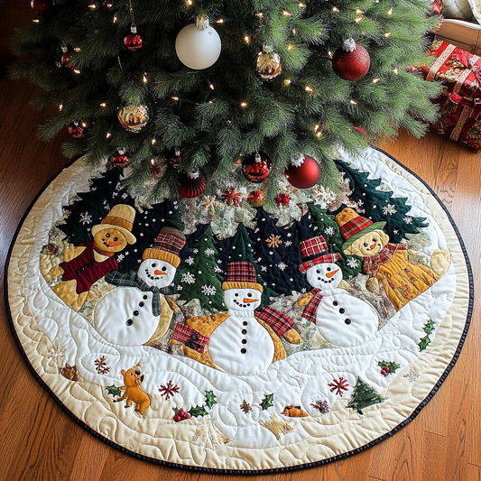 Christmas Snowman TAI141124328 Quilted Tree Skirt