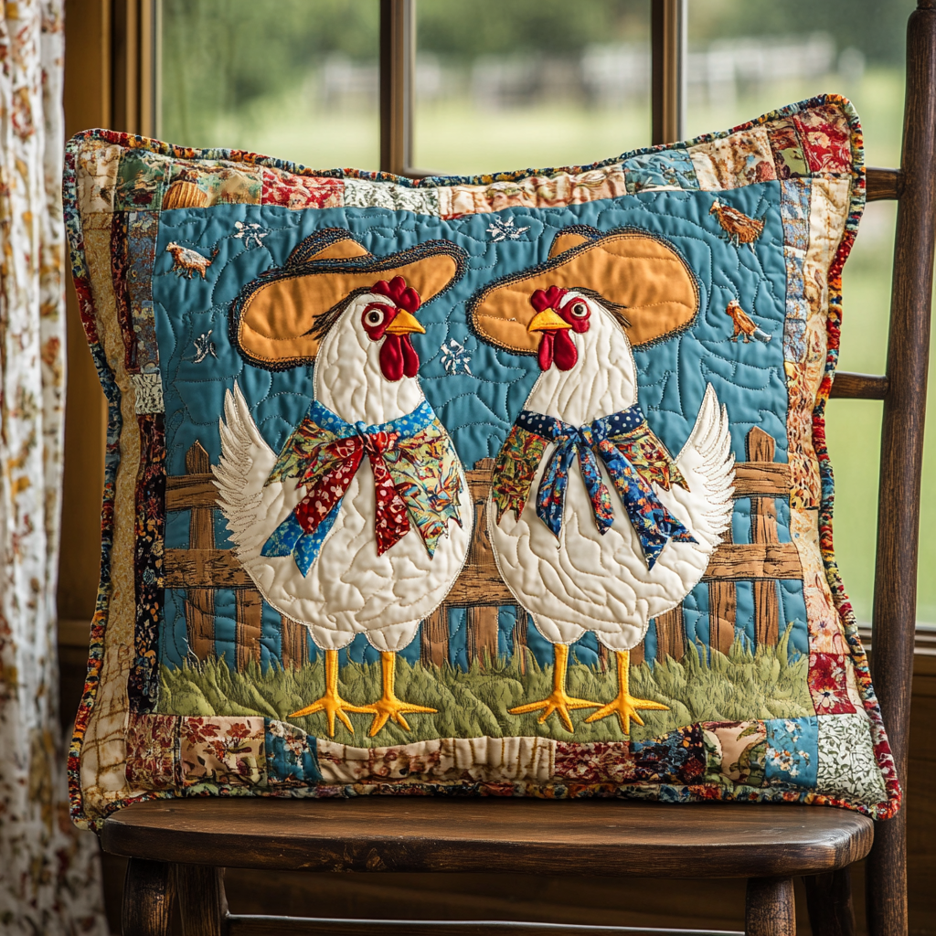 Cowboy Rooster DAI241224102 Quilted Pillow Case