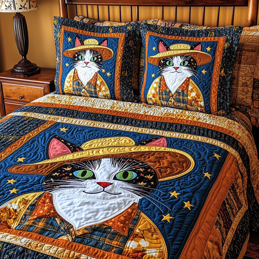 Cowboy Cat DAI241224227 Quilt Bedding Set