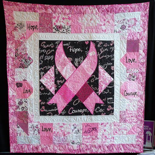 Breast Cancer Ribbon TAI101224209 Quilt Blanket