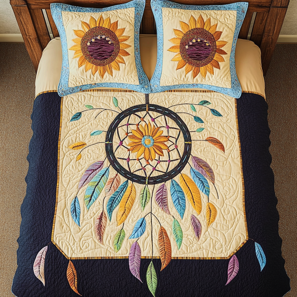 Sunflower Dreamcatcher DAI280824157 Quilt Bedding Set